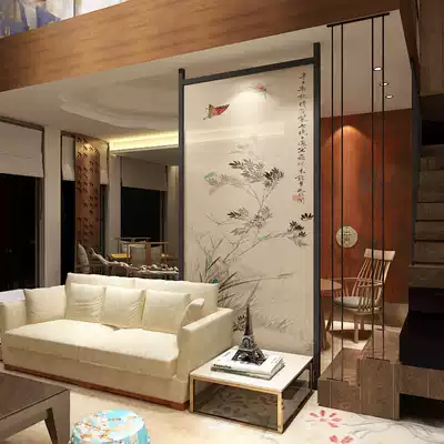 Chinese screen partition bedroom hotel dining room living room entrance wall solid wood custom