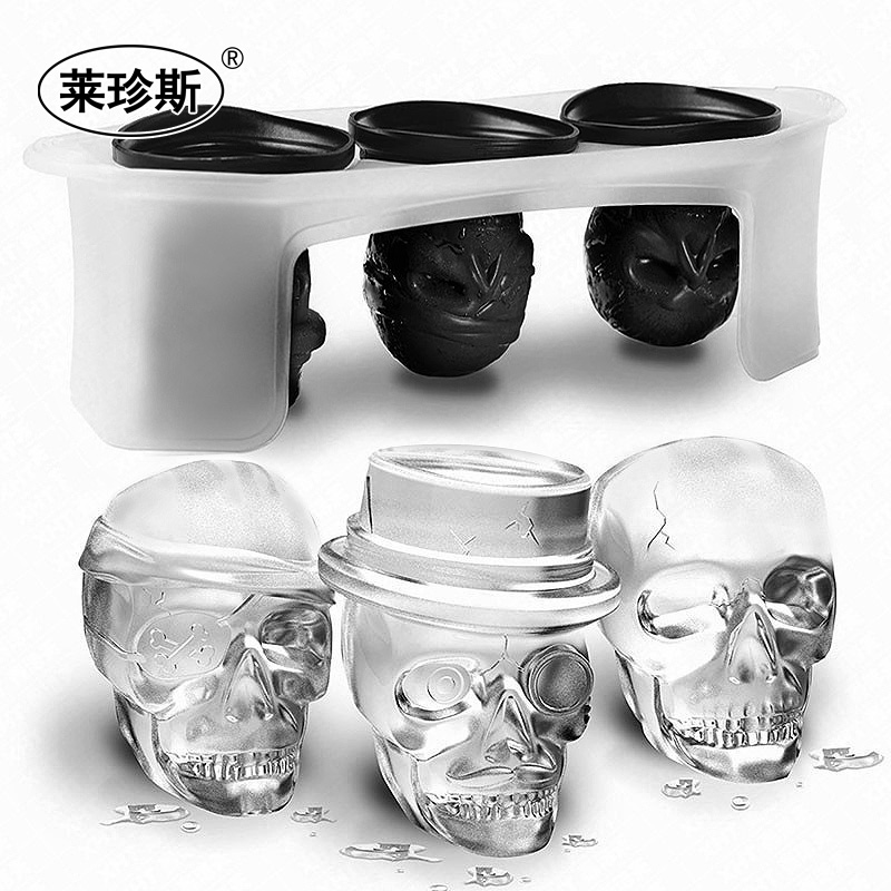 Silicone gel skull skull head ice-making box bar ice cubes molds Skull Ice Molds