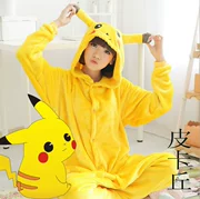 Trang phục biểu diễn bên Pikachu phim hoạt hình hoạt hình anime quần áo dài tay kết hợp quần áo động vật COSPLAY ăn mặc