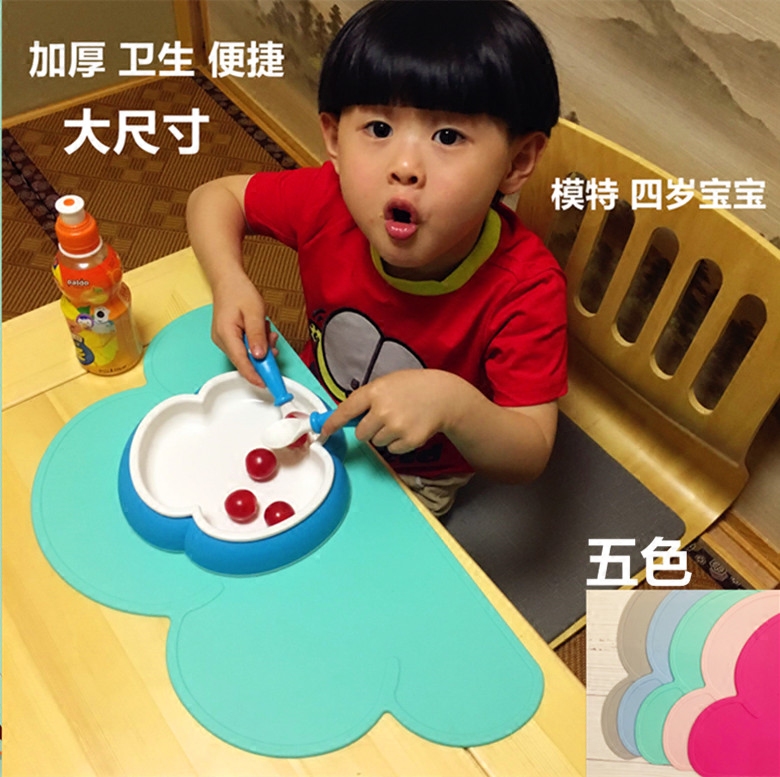 Food grade Silicone Rubber Children Dining Mat Nordic Clouds Infant Meals Snack Dining Mat Elementary School Kids Lunch Portable Dining Mat
