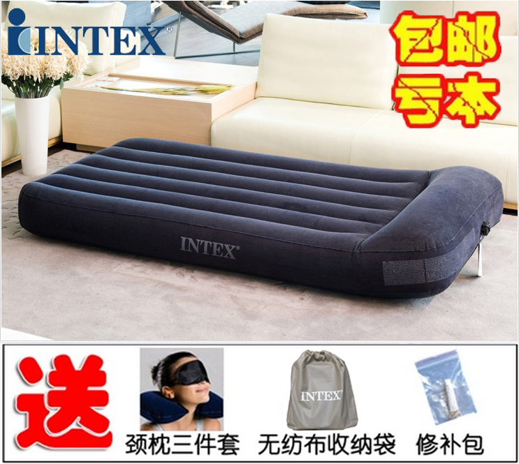 Genuine Intex Built-In Pillow Double Inflatable Mattress Single Inflatable Mattress Camping Tent Inflatable Bed Thickened
