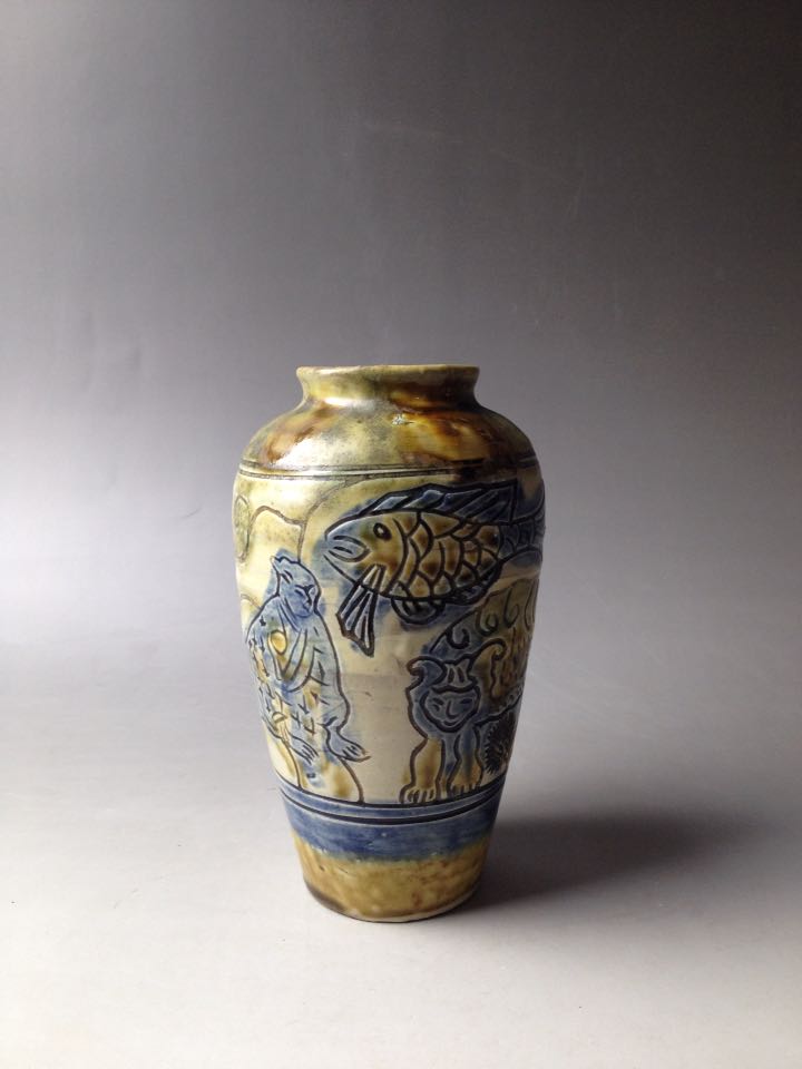 Japan Return Ryukyu Burning Vase Flower Ware