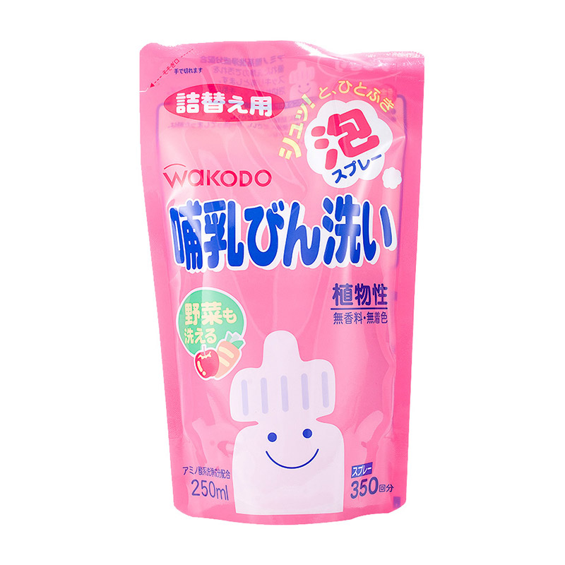 日本原装 和光堂奶瓶果蔬清洁液 宝宝哺育用品清洗剂替换装 250mL