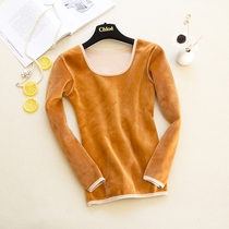 Winter womens thermal underwear single piece thick plus velvet tight body set one piece of clothing long sleeve student base shirt