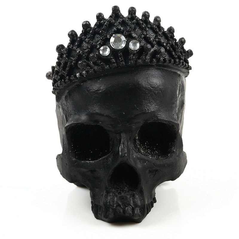 Crown Skull skull head black resin Skull skull bar Furnishing Human Skull Model Foreign Trade Cargo Ghost head