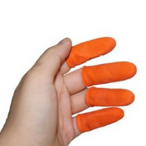 Non-slip finger cots Orange disposable latex wear-resistant thickened industrial labor protection rubber anti-static finger cots