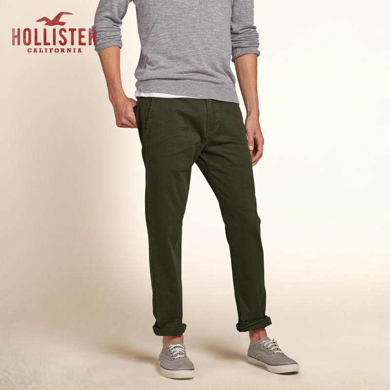 Hollister 瘦腿拉链门襟卡其裤 男 99683