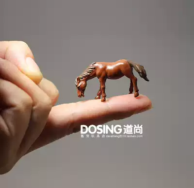 Foreign trade genuine bulk simulation animal mini version super small brown horse miniature model doll ornaments