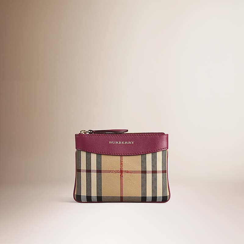 BURBERRY/博柏利Horseferry 格纹拼皮革收纳包 40111131
