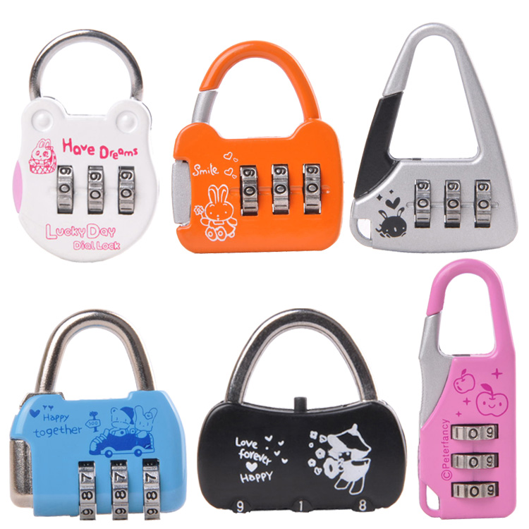 Student Mini Cartoon Luggage Code Lock Suitcase LUGGAGE BAG Bracelet Lock Notebook Day Remember This Bag SMALL PADLOCK