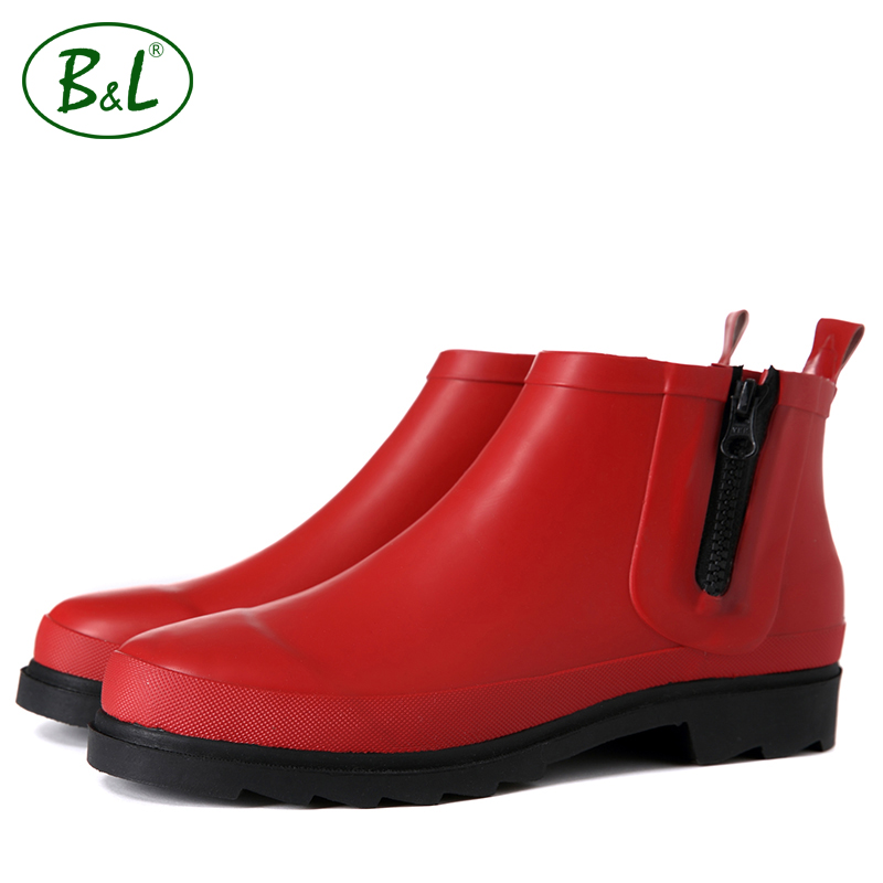 BL rain shoes women's short tube rain boots Korea fashion water shoes adult low-top rubber shoes spring and autumn waterproof non-slip overshoes