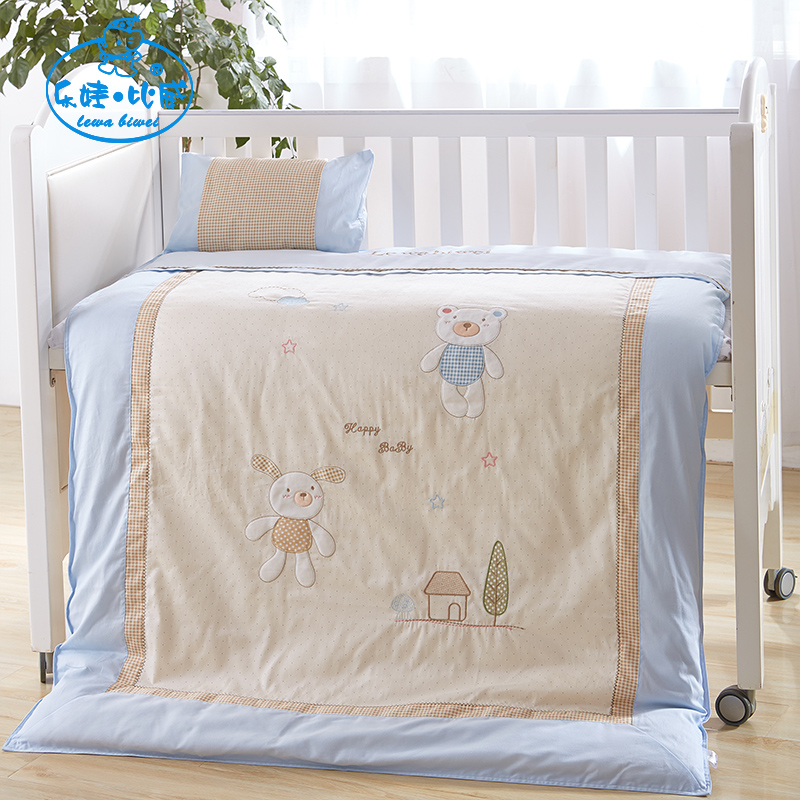 Lewabiwei baby satin cotton quilt pure cotton baby cotton cover quilt spring and autumn winter kindergarten quilt