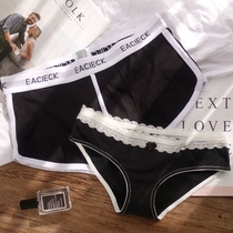 Couple underwear pure cotton suit Couple men and women cotton underwear underwear Sexy lace pants Flat pants