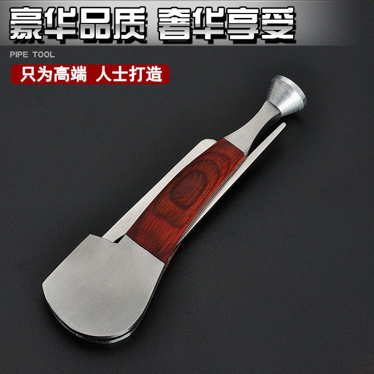 Export of cigarettes Tobacco Fighting Type Stainless Steel Inlaid wood Smoke Knife tobacco Tobacco Fighting baton Tobacco Fighting Utensils