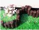 Solid Wood Carbonized Anti-Corrosion Round Wood Fence with Wooden Pickets for Garden Enclosure, Round Wood Stakes for Gardening
