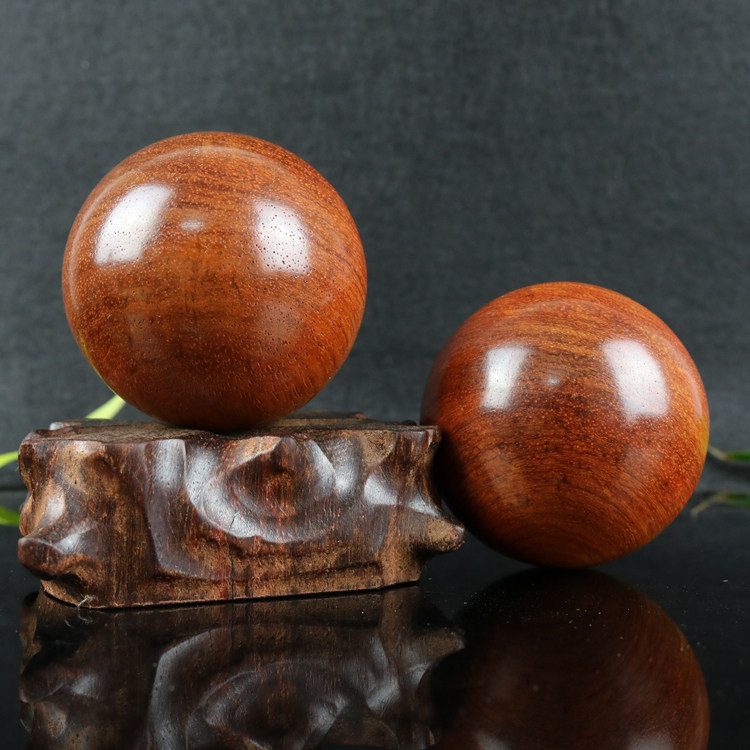 Massage Handball Wooden Fitness Handball Burmese Flower Pear Mahogany Handball Wooden Sports Activity Wrist Health