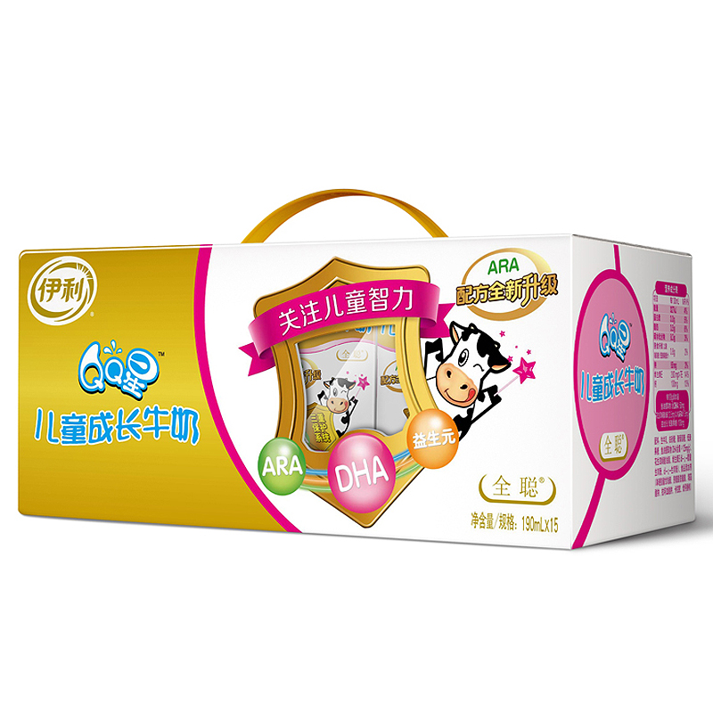 【天猫超市】伊利 QQ星儿童成长牛奶全聪190ml*15/提