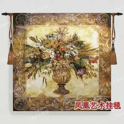 Phoenix art tapestry European Jacquard tapestry Nordic ins pastoral background large hanging cloth Tuscan potted flowers