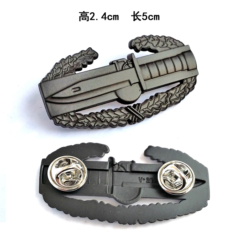 Military fans American combat assault white blade qualification badge chest badge badge cap badge metal badge standard military rank