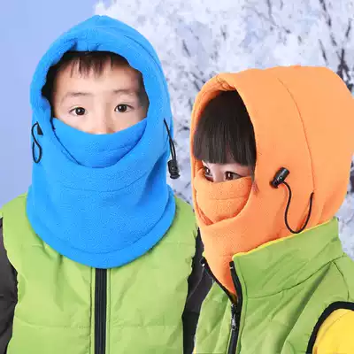 MARSNOW winter double-layer fleece hat outdoor riding warm children's windproof and cold pullover hat ski face protection