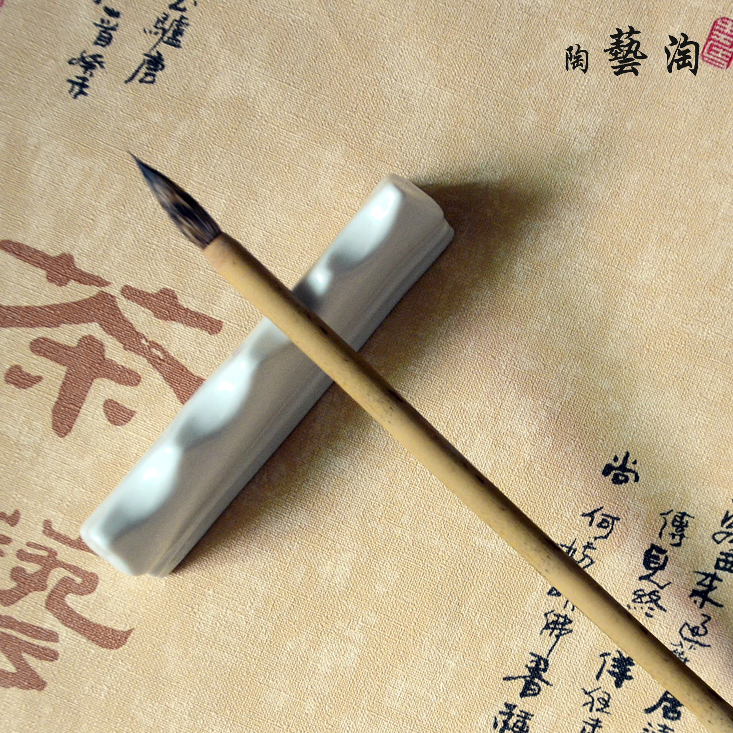 Jingdezhen porcelain colored hair pen glazed tick pen double - material pen boutique dual - material pen