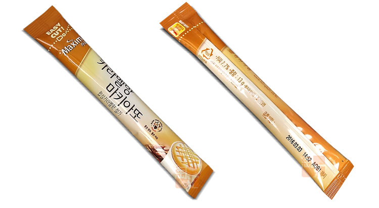 Korean foam coffee wheat carine caramel latte with iron coffee caramel marchino single strip tasting