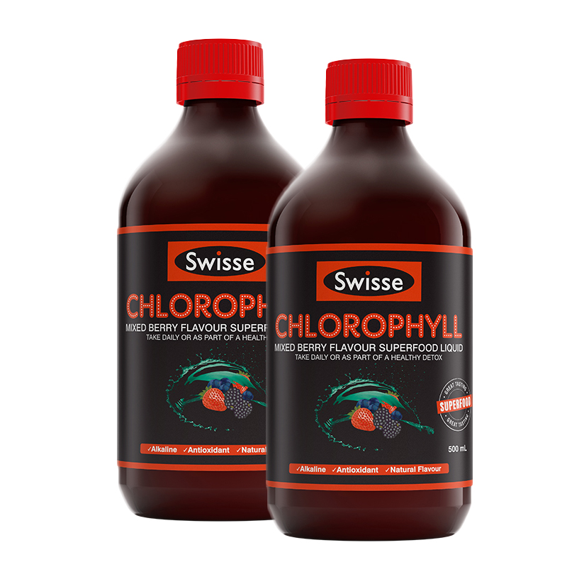 澳洲Swisse叶绿素梅子味排毒养颜清热清肠500ml*2瓶新西兰直邮