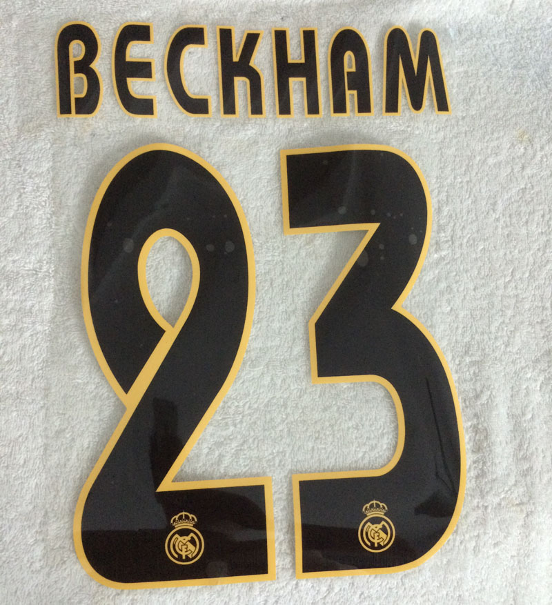 2004-2005 Real Madrid Home Stadium Beckham Football Printing Number Backham Nameset