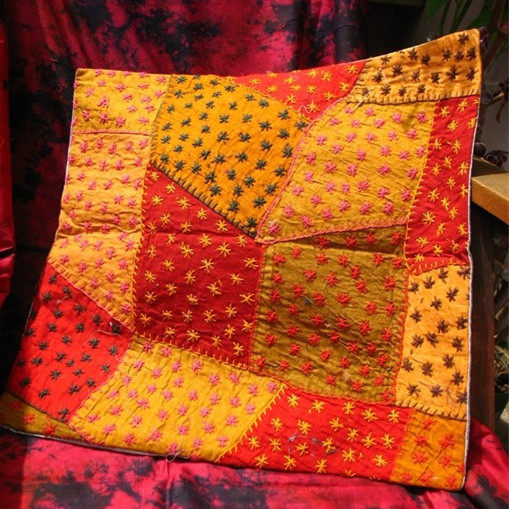 Indian imports pure handmade collared cloth with stitch stitch with bright rammed cotton fabric cushions cover