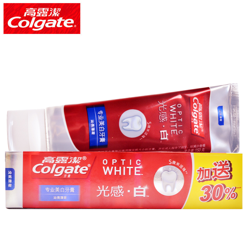 高露洁光感白牙膏(沁亮/清悦薄荷) 加量30% 牙膏150G
