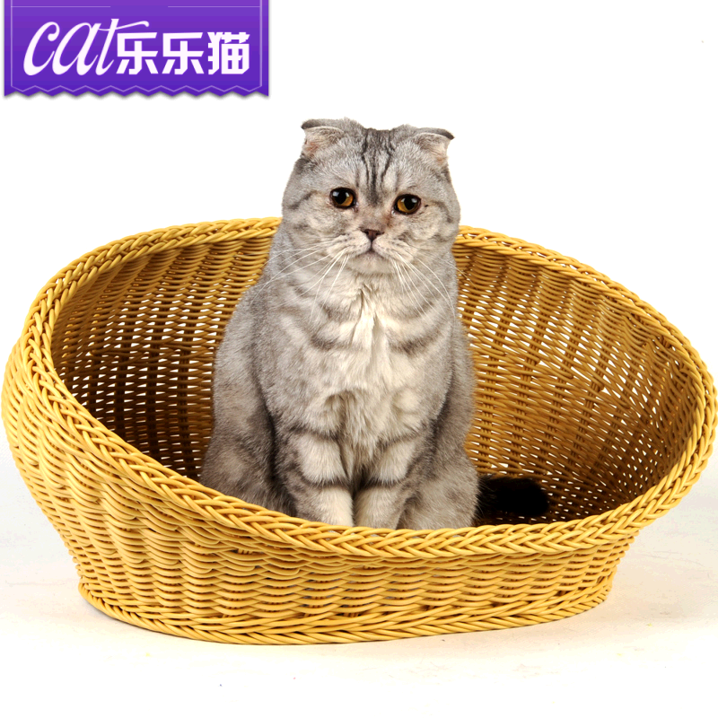 秋季用宠物藤窝 环保PP树脂 狗窝藤编猫屋猫窝 猫凉床透气 包邮