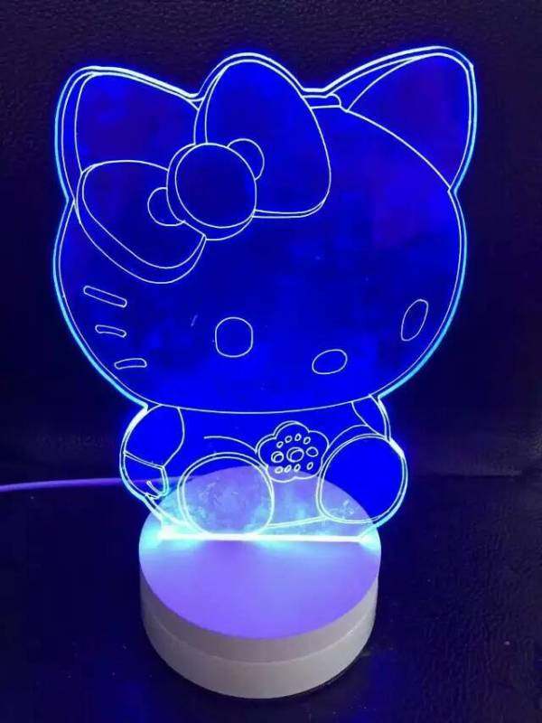 3D solid creative LED color change three color small night light creative personality gift bedroom living room hallway table light