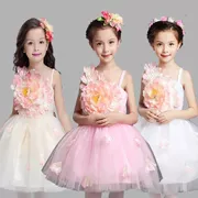 Trang phục trẻ em máy chủ hiệu suất trang phục cô gái ăn mặc váy công chúa váy sáu một pettiskirt hoa cô gái váy váy