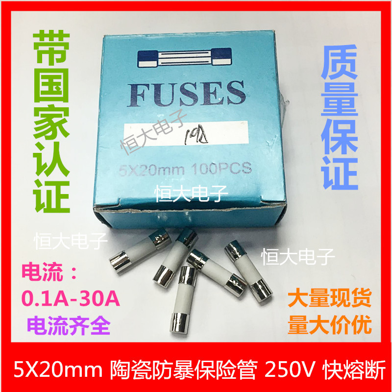 T3.15Al 250V Delay Fuse 5*20mm Glass Double Cap Fuse Tube with Wire Slow-Blow Fuse Tube