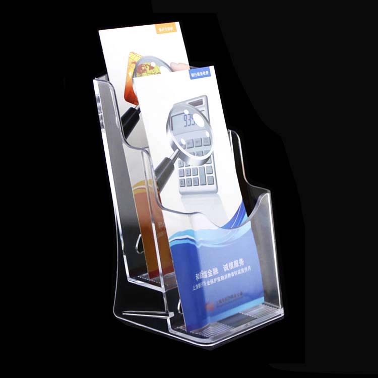 A6 Double Layer Plastic Tri-folding Rack Transparent Information Rack Leaflet Display Box Advertising Catalog Display Rack