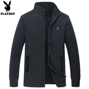 Playboy mùa đông áo len nam cardigan trung niên của nam giới dây kéo áo khoác dày ấm áo len áo len nam