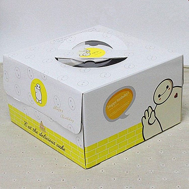 Five Crown-With Side Window 6 Inch Cute God Great White Hand Birthday Cake Box (Send To Bottom Care) Cake Packaging Box