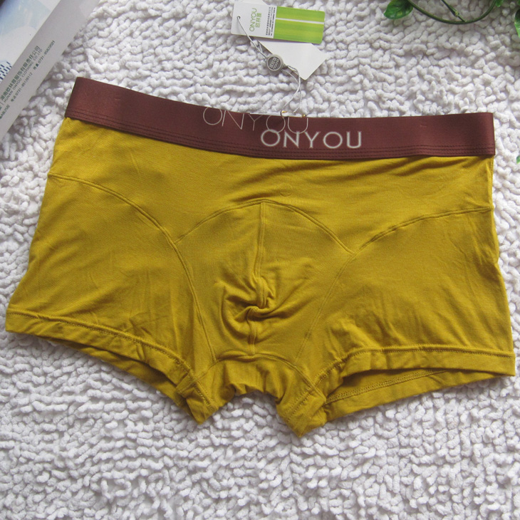 Full 4 pieces of L' Orinya Bamboo Fiber Men's Underwear Antibacterial Mid-Waist Four-corner Underpants Men 3013