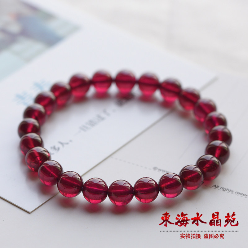 Natural rare purple rose red garnet bracelet Purple tooth black garnet bracelet for girlfriend mother