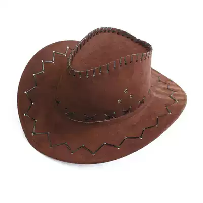 Western cowboy hat Men's hat performance travel sun visor spring and autumn hat female summer hat anti-velvet leather full l large bag