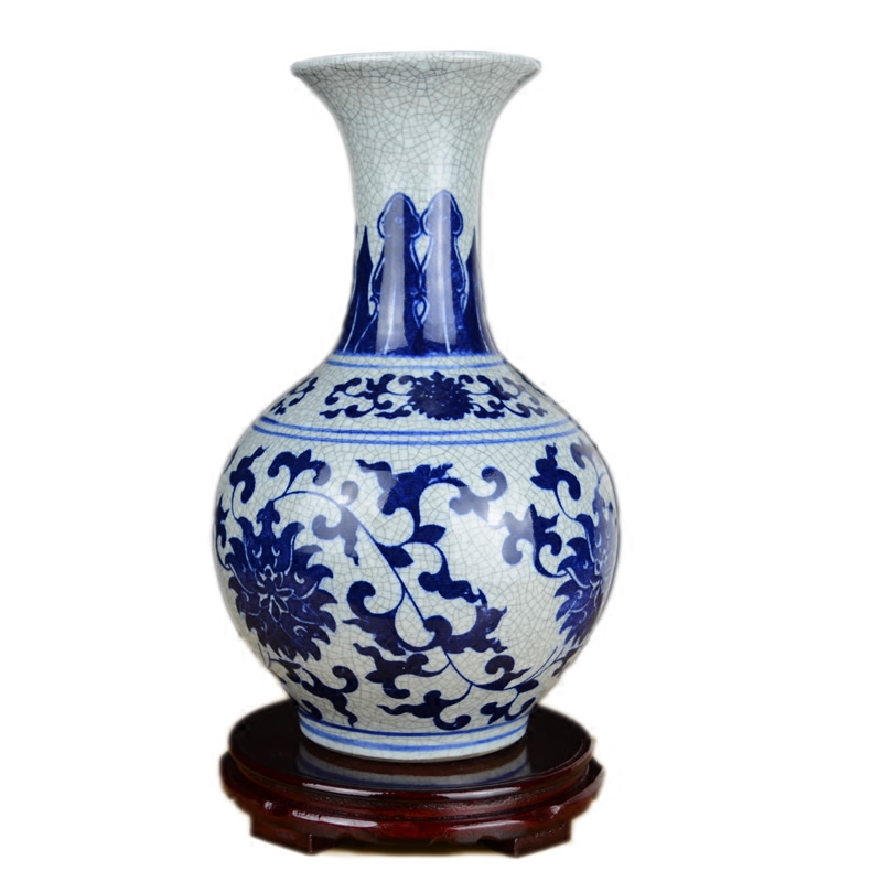 Jingdezhen ceramics archaize open a piece of blue and white porcelain vase China wind household flower arrangement sitting room adornment is placed