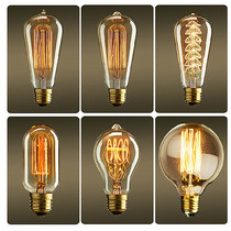 E27 E27 Screwed Tungsten Filament Light Source Retro Creative Art 40W Decorative Incandescent Lamp Warm Light Yellow Light Edison Bulb