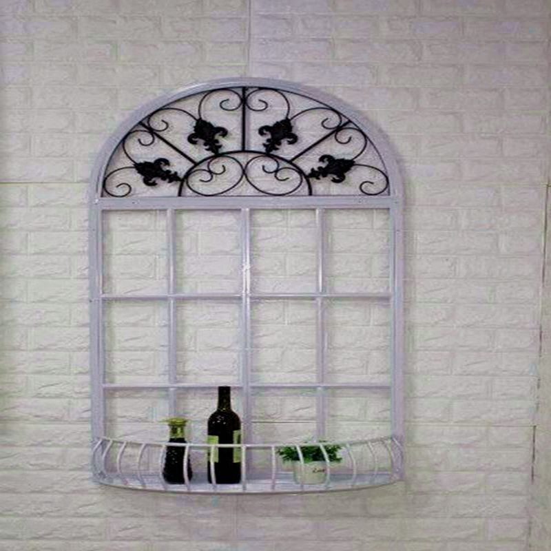 American-style wrought iron doors and windows simulation wall decoration fake window retro pastoral fake window frame custom bedroom wall hanging decorative mirror