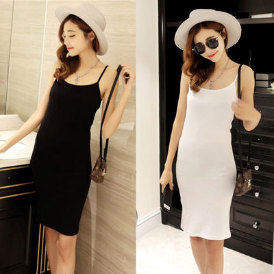 Spring/Summer 2026 Modal halter dress slimming women's base layer, hip-hugging versatile vest, halter mid-length, large size