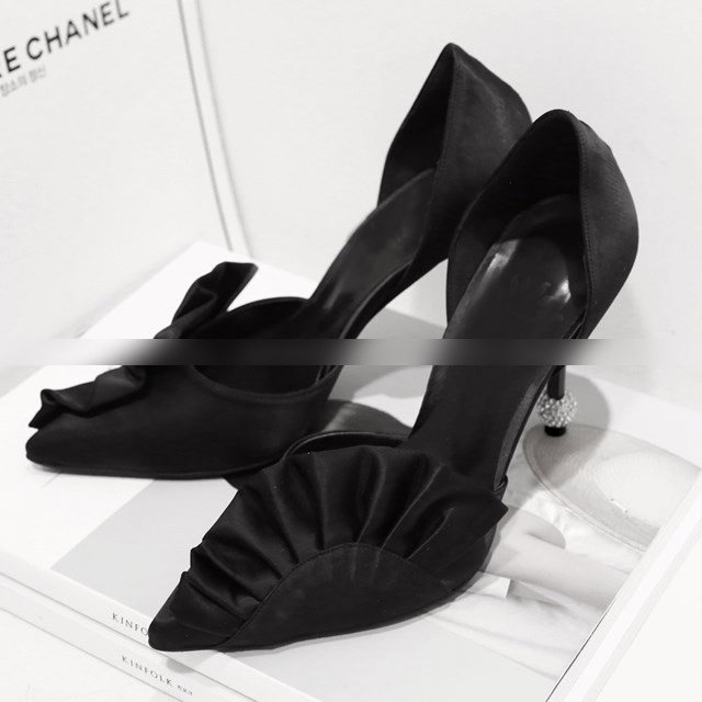 HChen Korean handmade custom charming sexy romantic petal diamond side empty stiletto heels