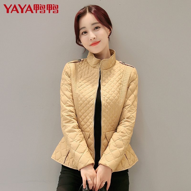 鸭鸭反季清仓女装立领修身羽绒服女短款时尚休闲外套潮B-2561