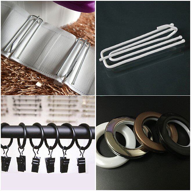 Conventional Curtain Accessories Curtain Clip Polyester Fiber Canvas Belt Nano Silent Roman Circle 104 TA Quadfork Crochet White Paint Hook