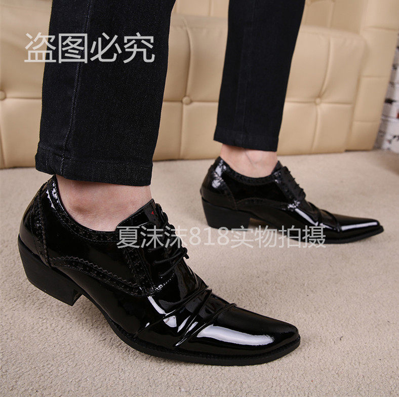 New Korean fashion trends Inlenty wind pointed leather shoes men heightening shoes Young gentleman hairdressers Laid-back Shoes
