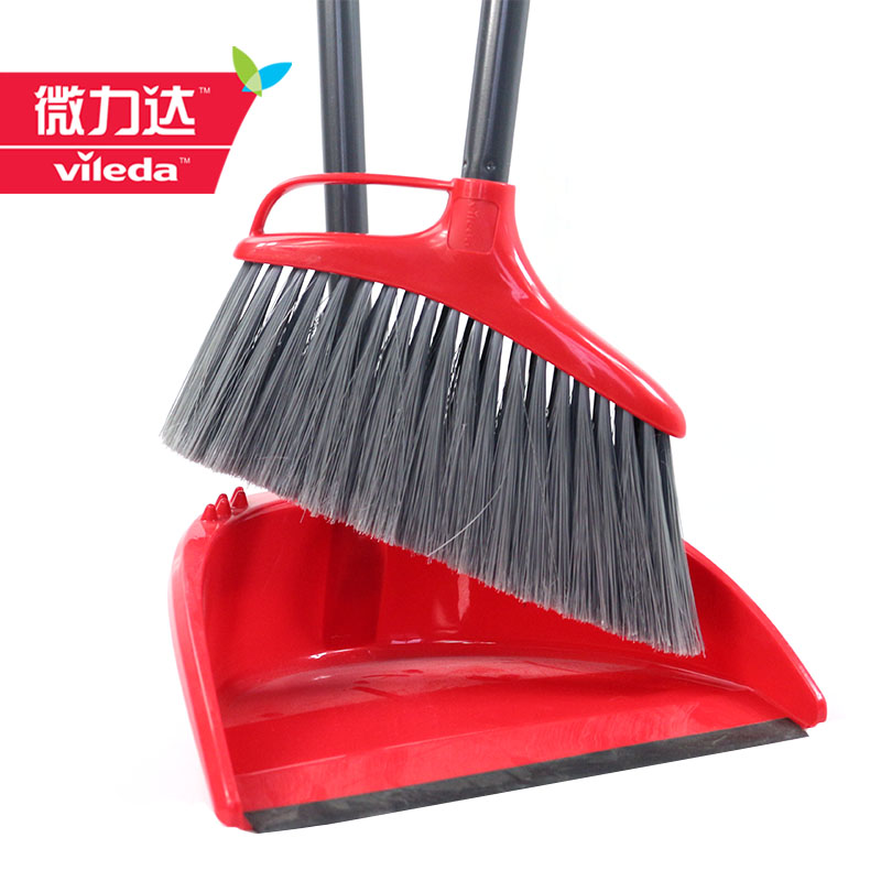 微力达扫把套装 双层加密簸箕 粗细毛扫帚+垃圾斗 畚箕