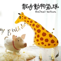 New walking pet balloon walking balloon childrens birthday arrangement cartoon cute animal balloon